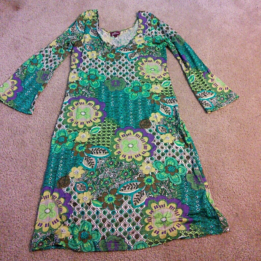Salaam Dress blue green small